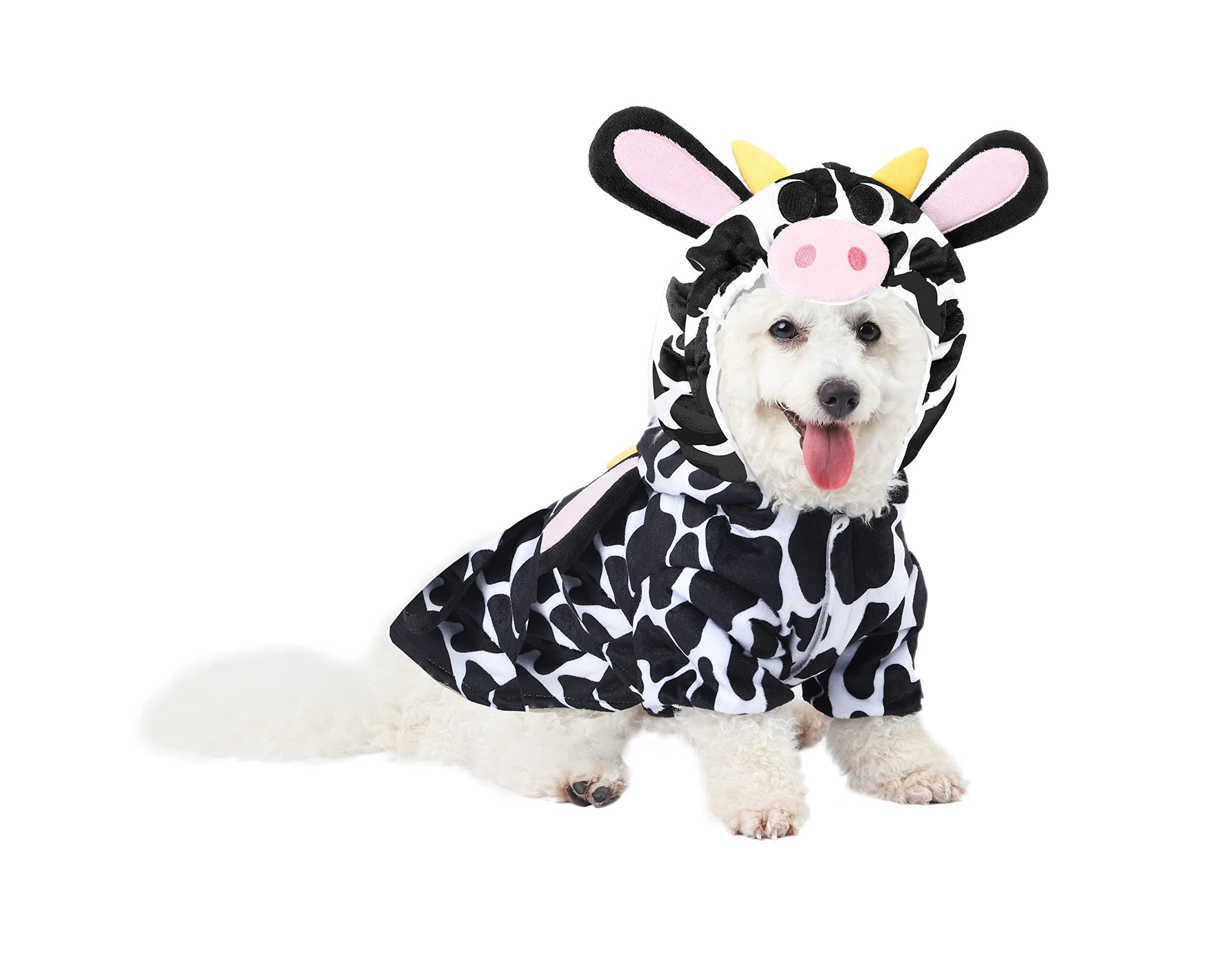 Spooktacular Creations cow hood close-up showing durable polyester material for long-lasting wear.