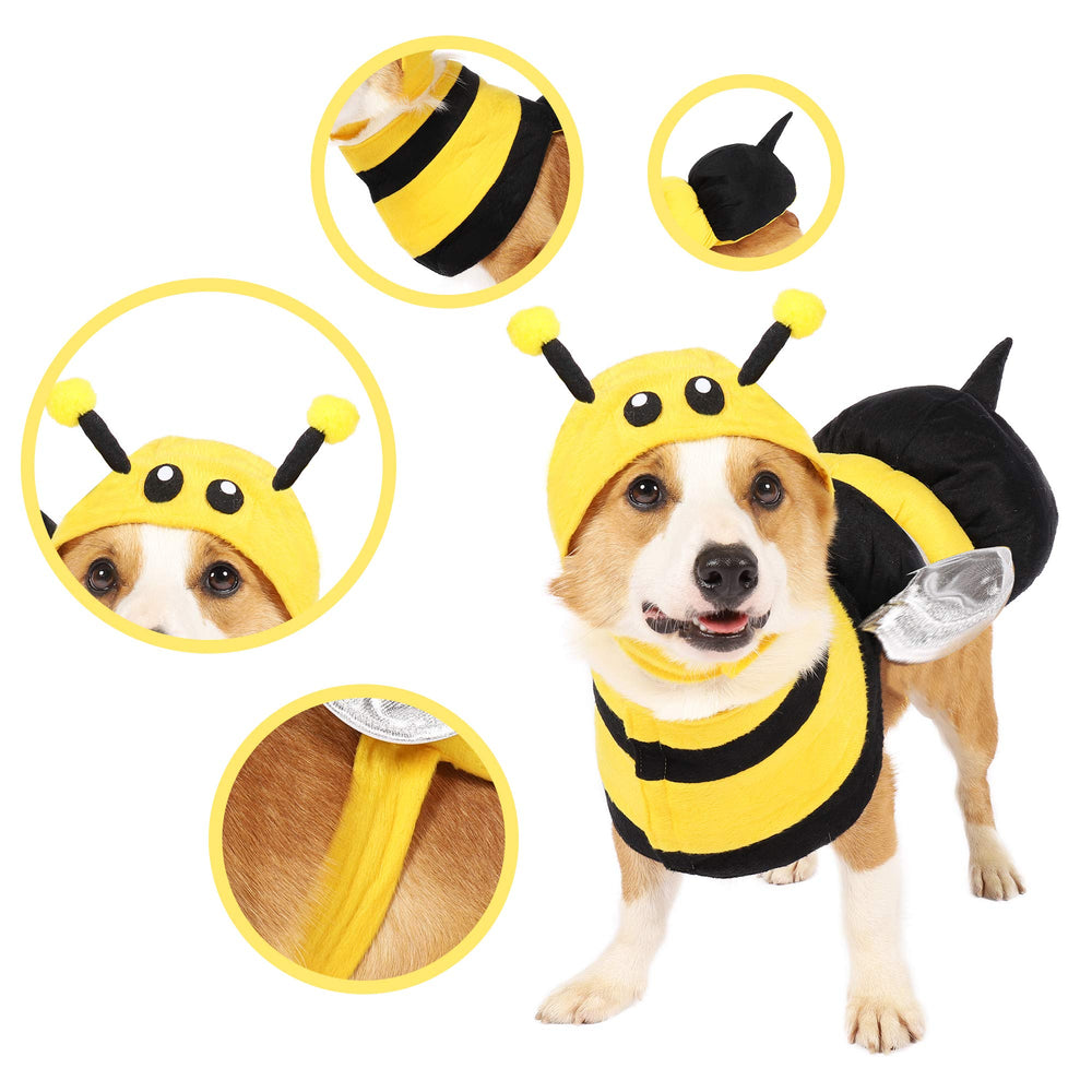 Spooktacular Creations bee costume with silver wings close-up, festive party photos