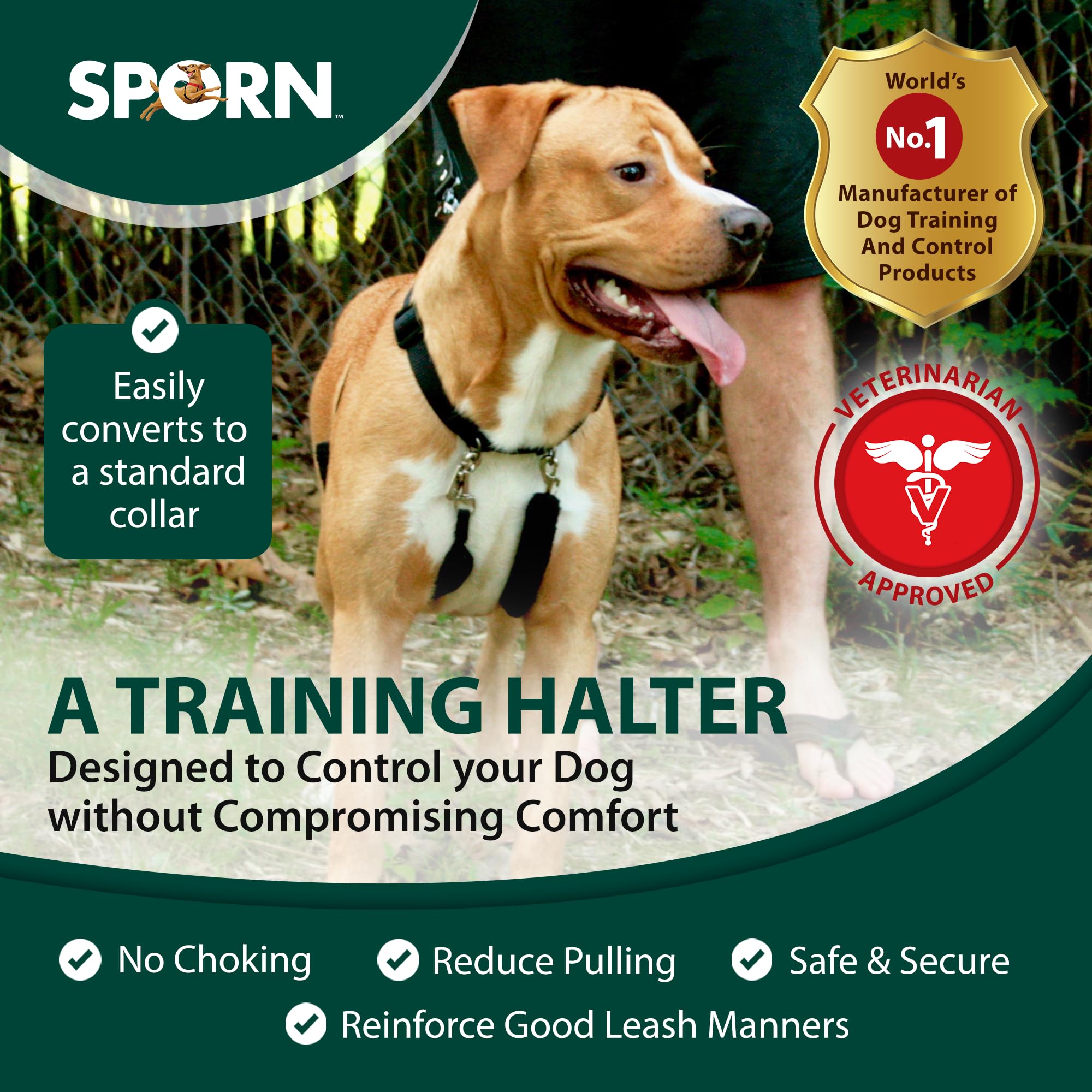 Sporn ORIGINAL Training Halter Small Blue side view highlights padded sleeves for comfort.