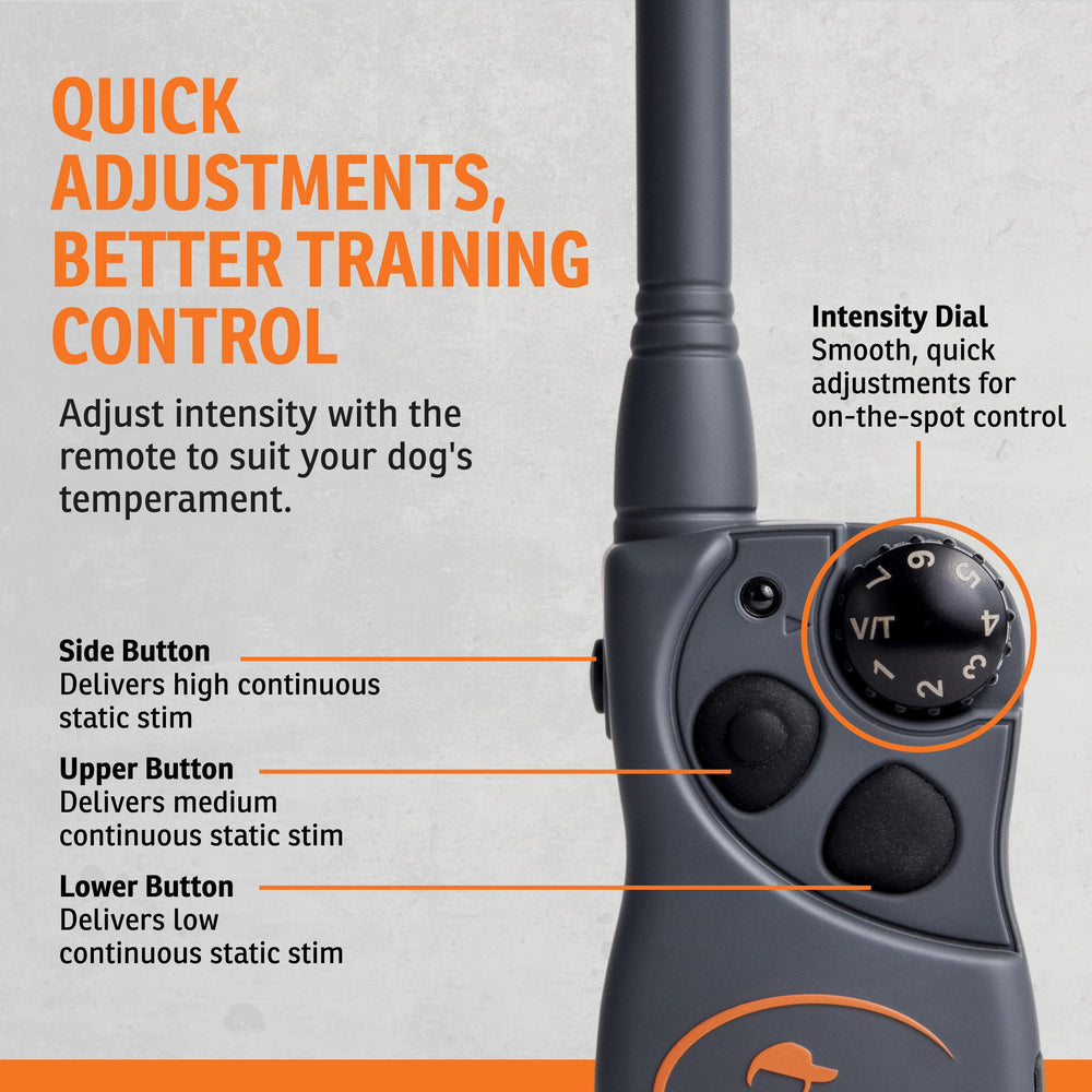 SportDOG FieldTrainer 425XS DryTek waterproofing keeps training in rain.