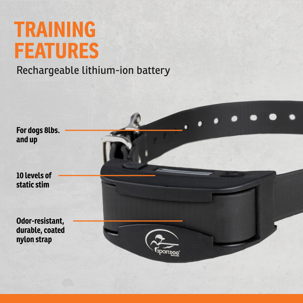 SportDOG NoBark SBC-R Silent Partner tech targets bark detection precisely.
