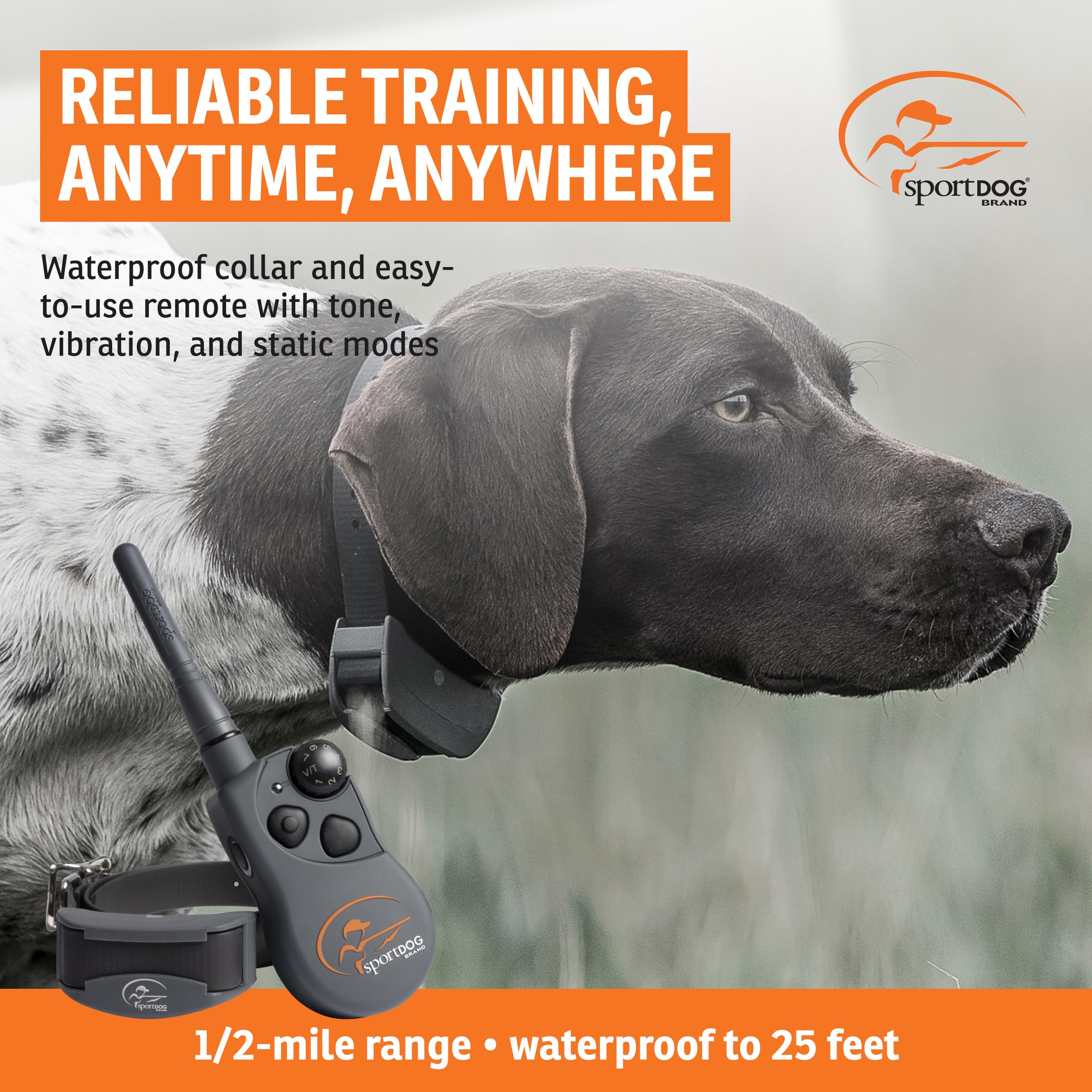SportDOG SportHunter 825X e-collar closeup highlighting rugged build and quick access