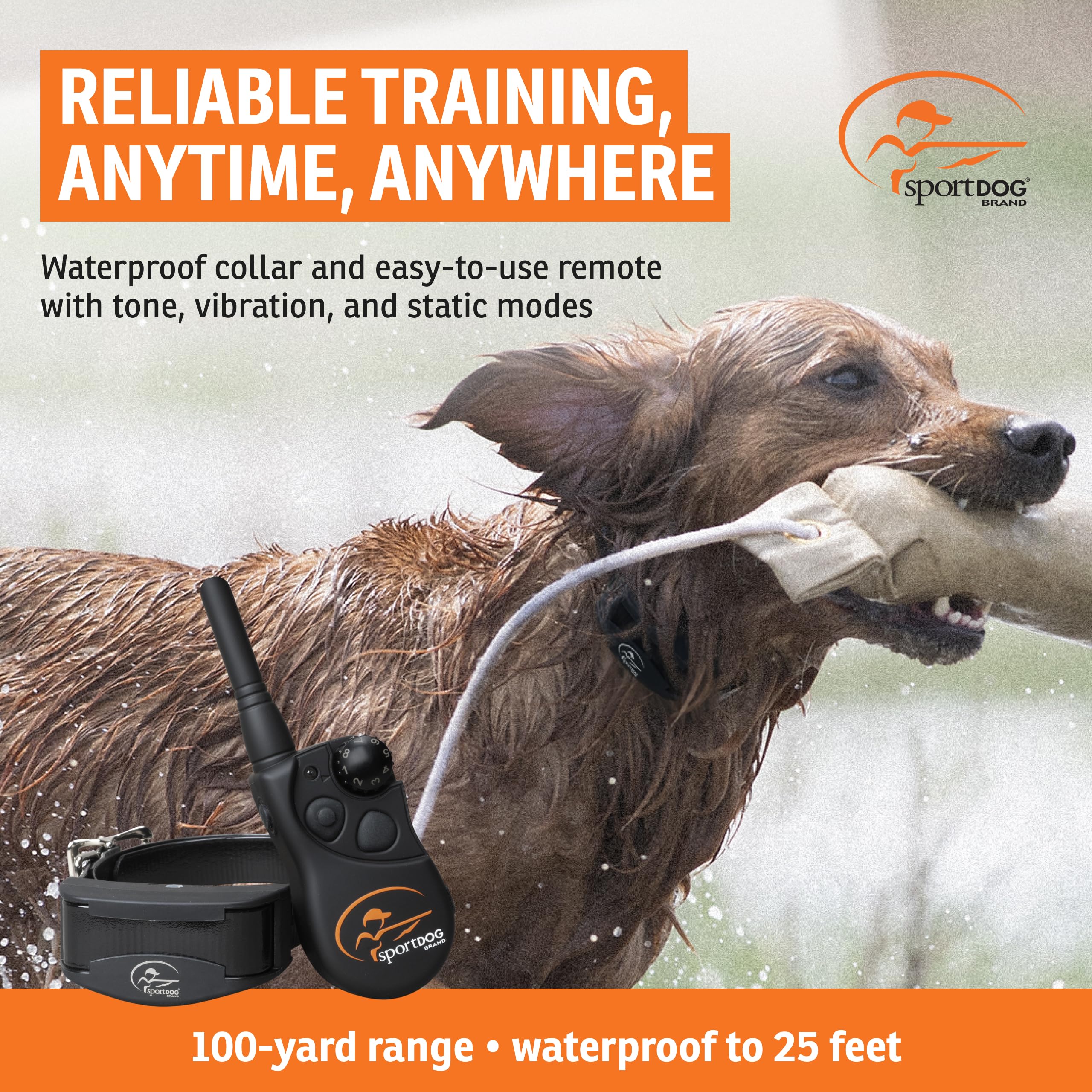 SportDOG YardTrainer 100 waterproof DryTek design ready for rain or splash