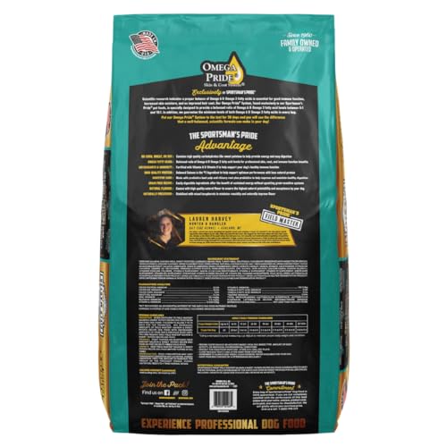 Sportsman's Pride Field Master ingredient chart image showing protein-forward formula