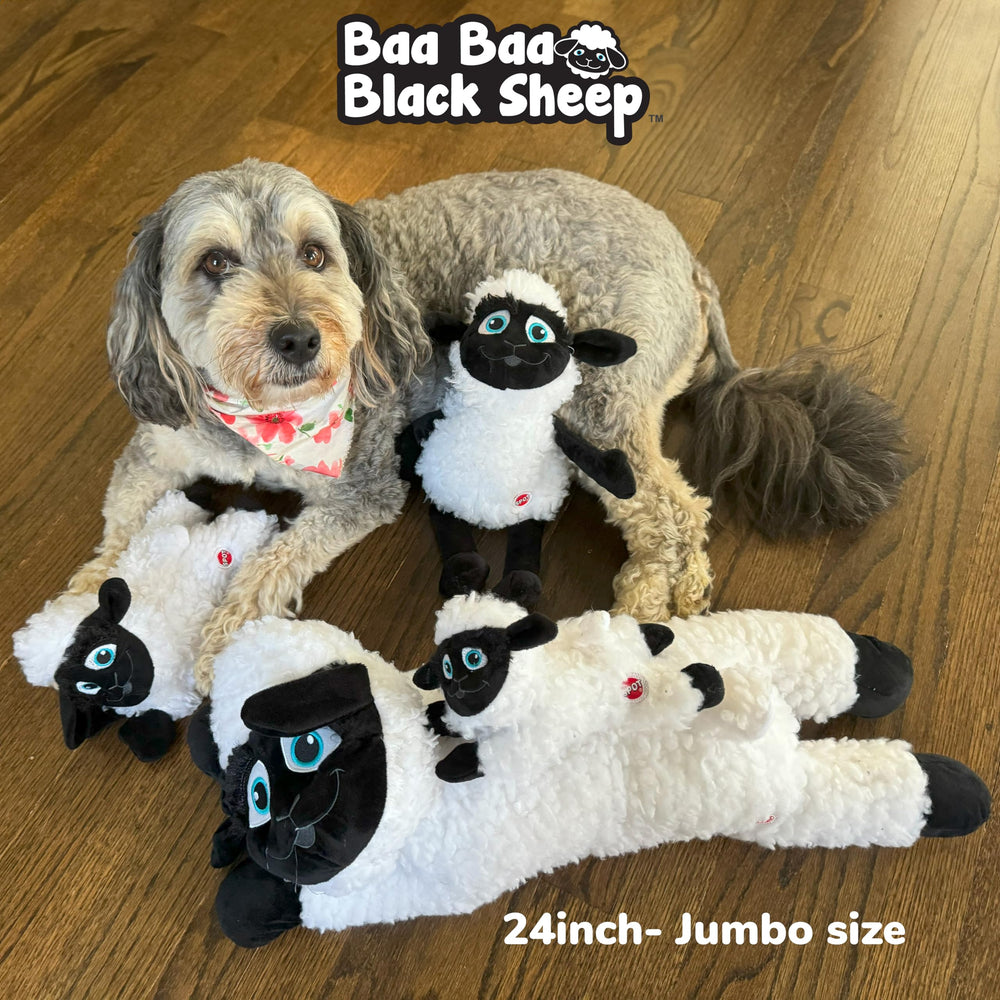 Spot Baa Baa Black Sheep 24-inch lamb toy suits large dogs for cuddling.