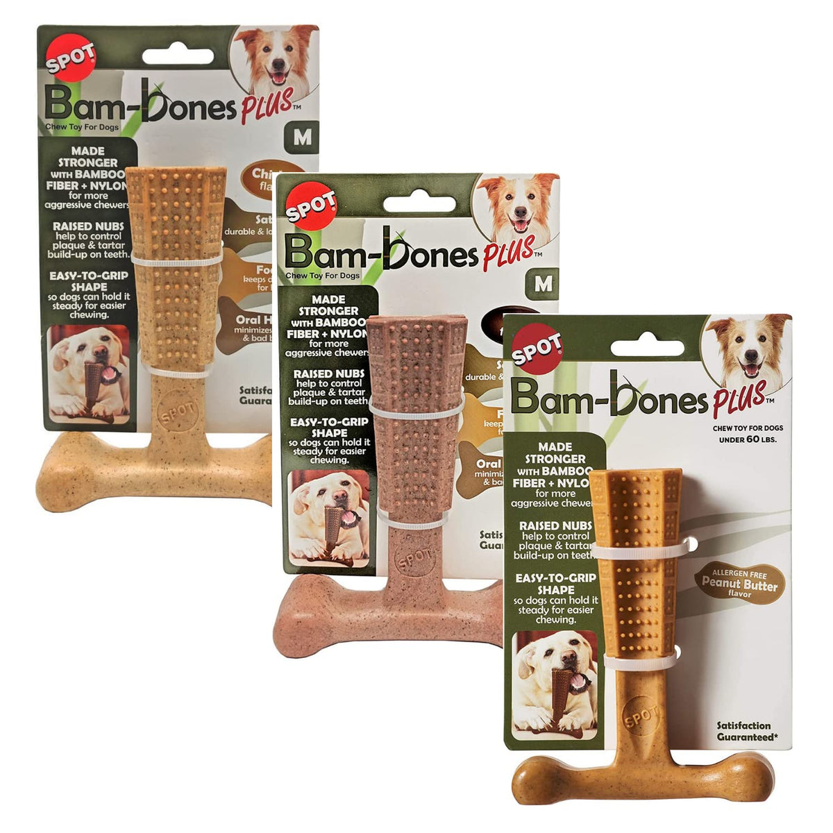 SPOT Bambone Plus chew toy in beef flavor for durable chewing sessions