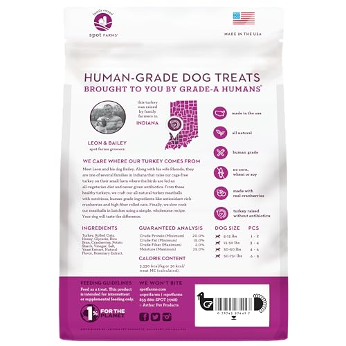 Spot Farms human-grade dog treats USA, premium ingredients your dog can enjoy.