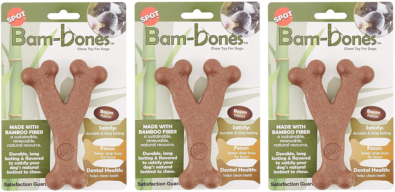SPOT PET Toy DG Bon BACN5.25 closeup shows bamboo-fiber texture for durable chewing.