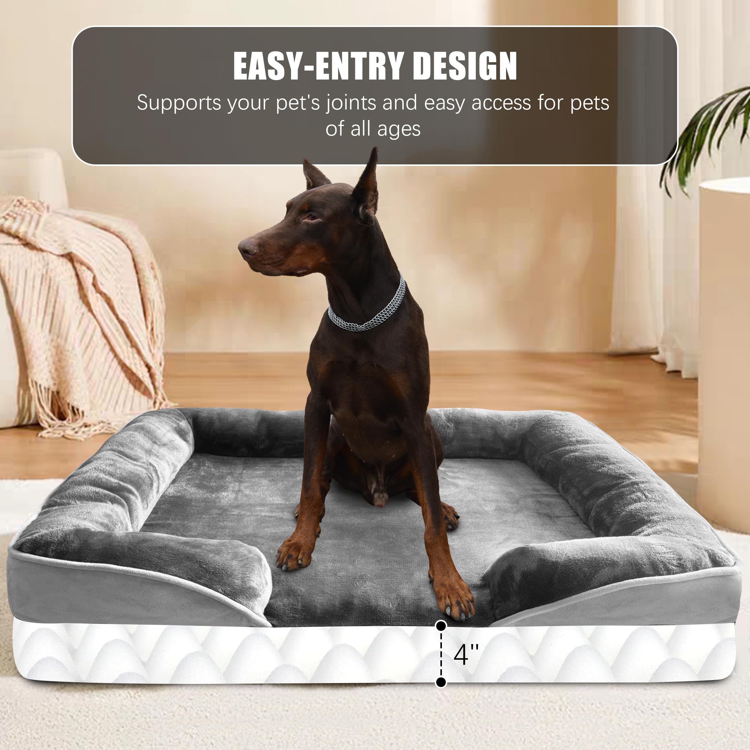 Spotted Play non-slip bottom keeps bed stable for active dogs