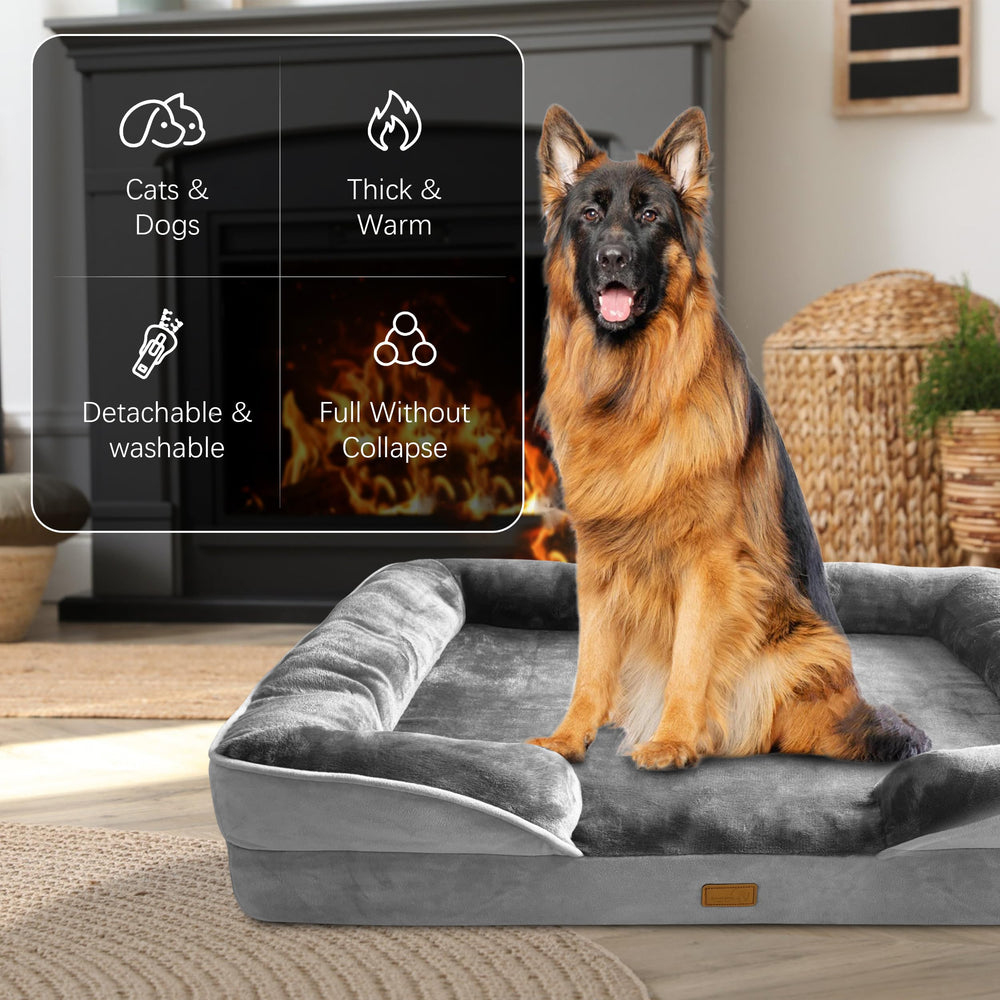 Spotted Play XXL dog sofa bed foam mattress providing even weight distribution