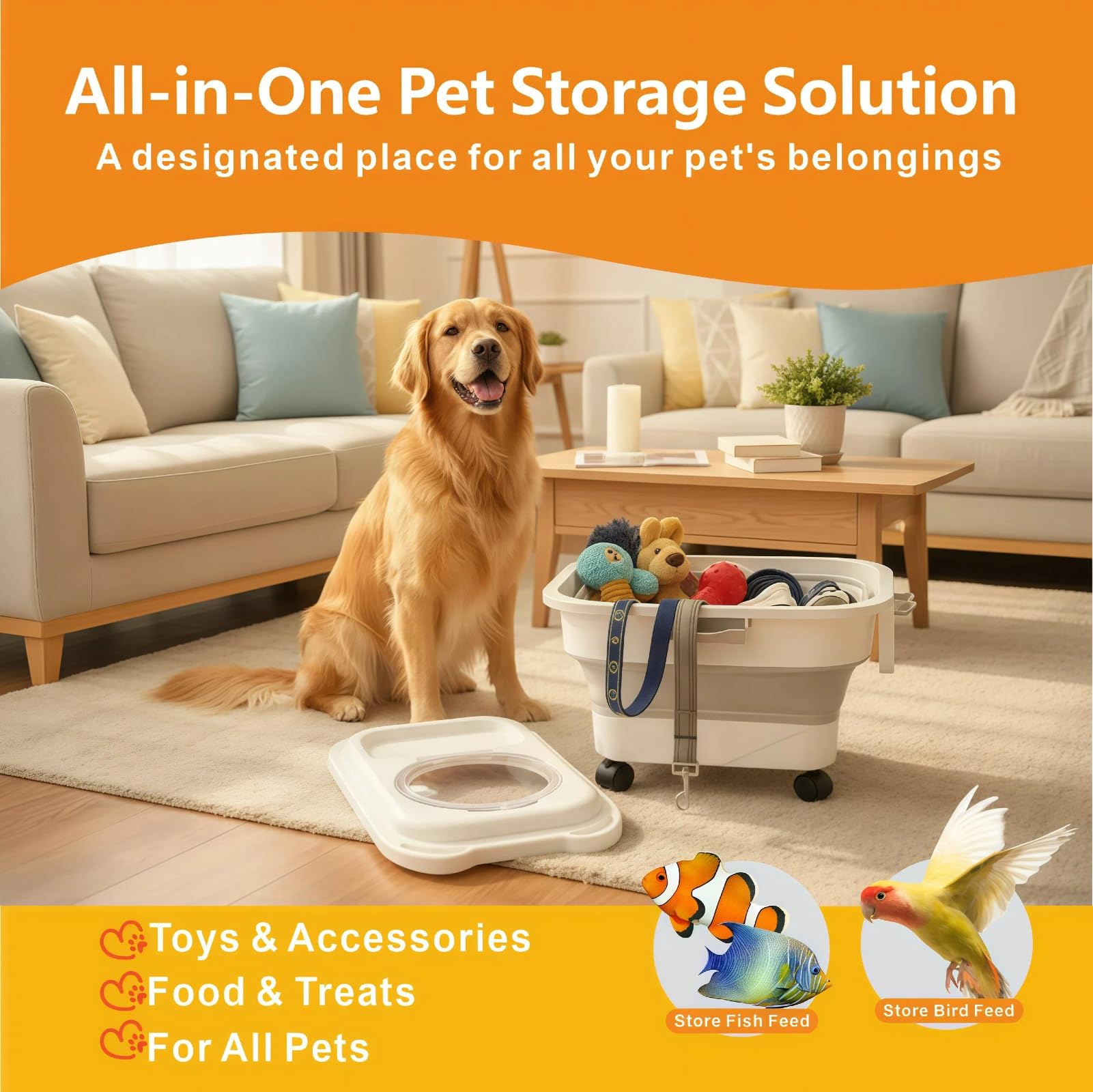 Sprbriolsm multi-pet food storage for dogs and cats aids neat meal organization.