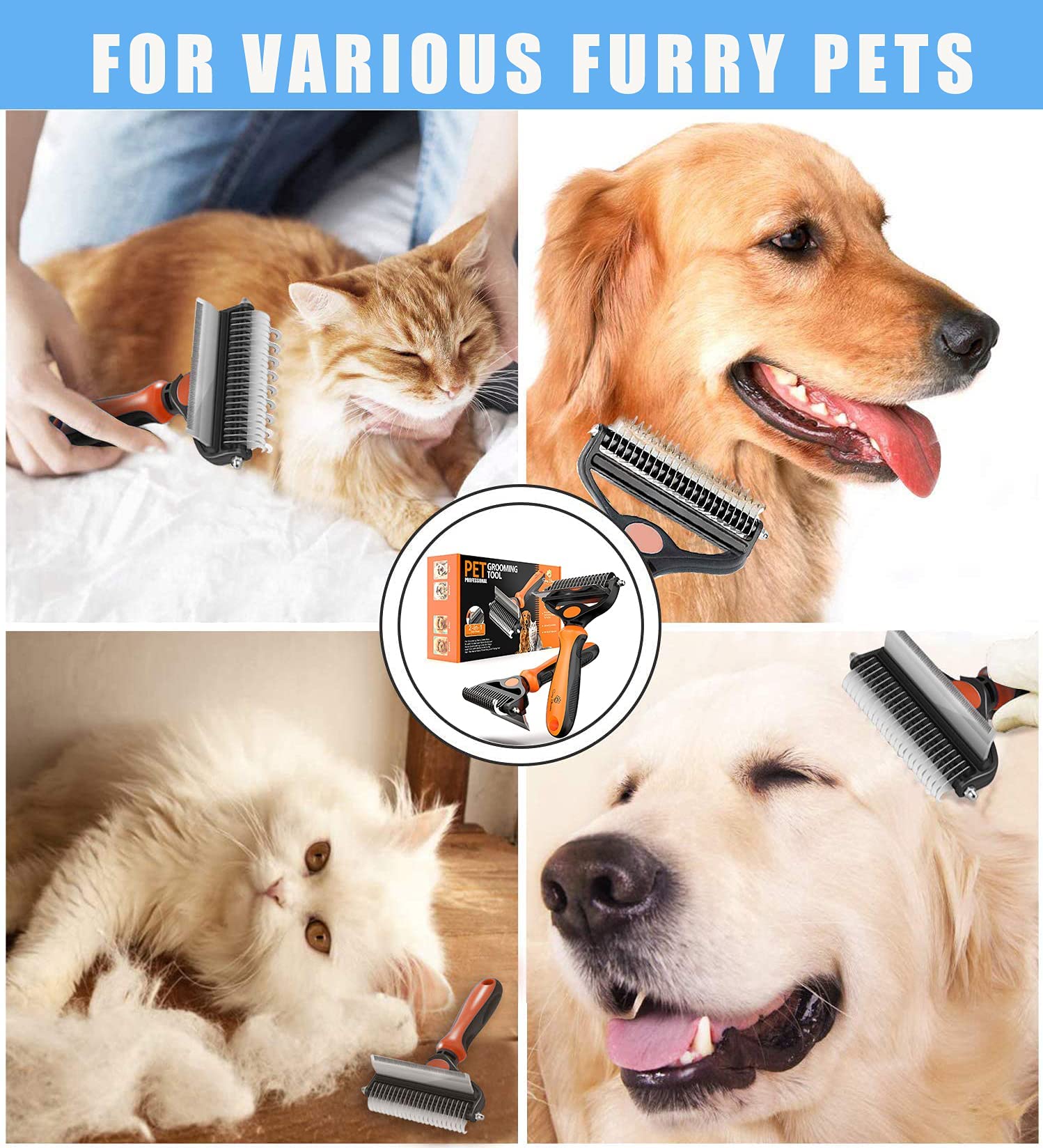 Spring Blossoms large-dog grooming brush designed for medium-to-large breeds.