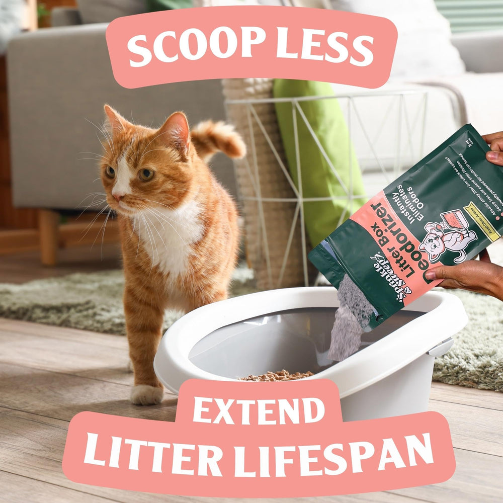 Sprinkle & Sweep kitten-safe formula keeps the litter box fresh.