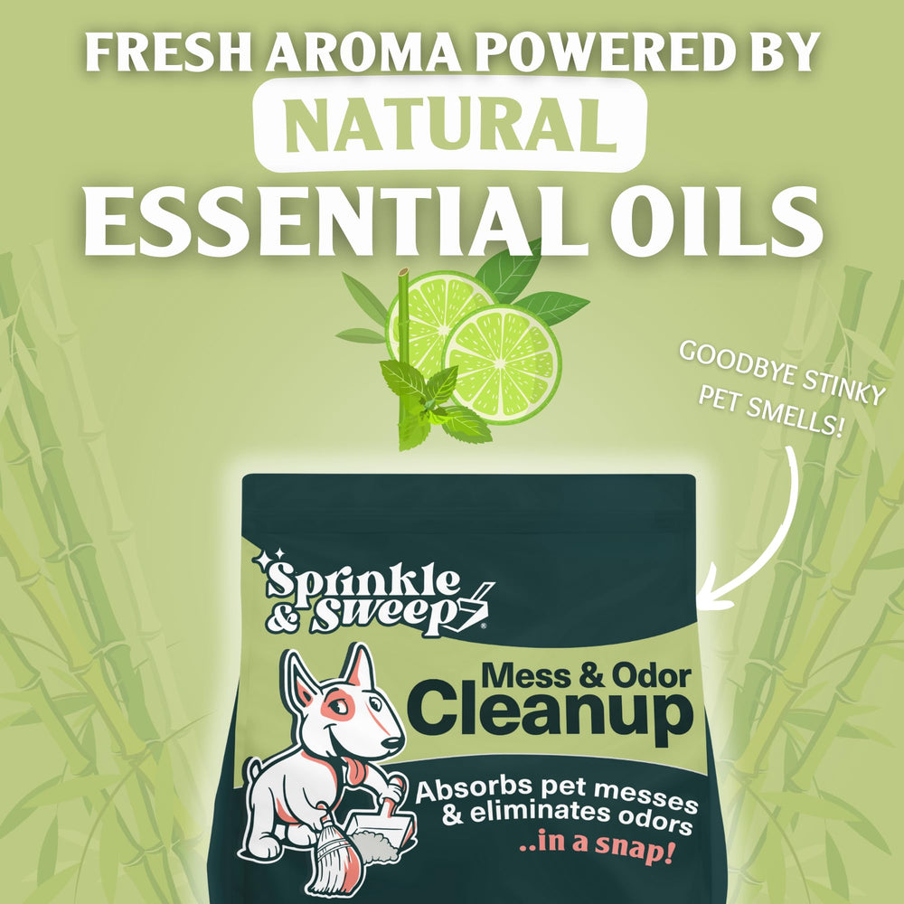 Sprinkle & Sweep non-toxic formulation is pet-friendly for homes with animals.