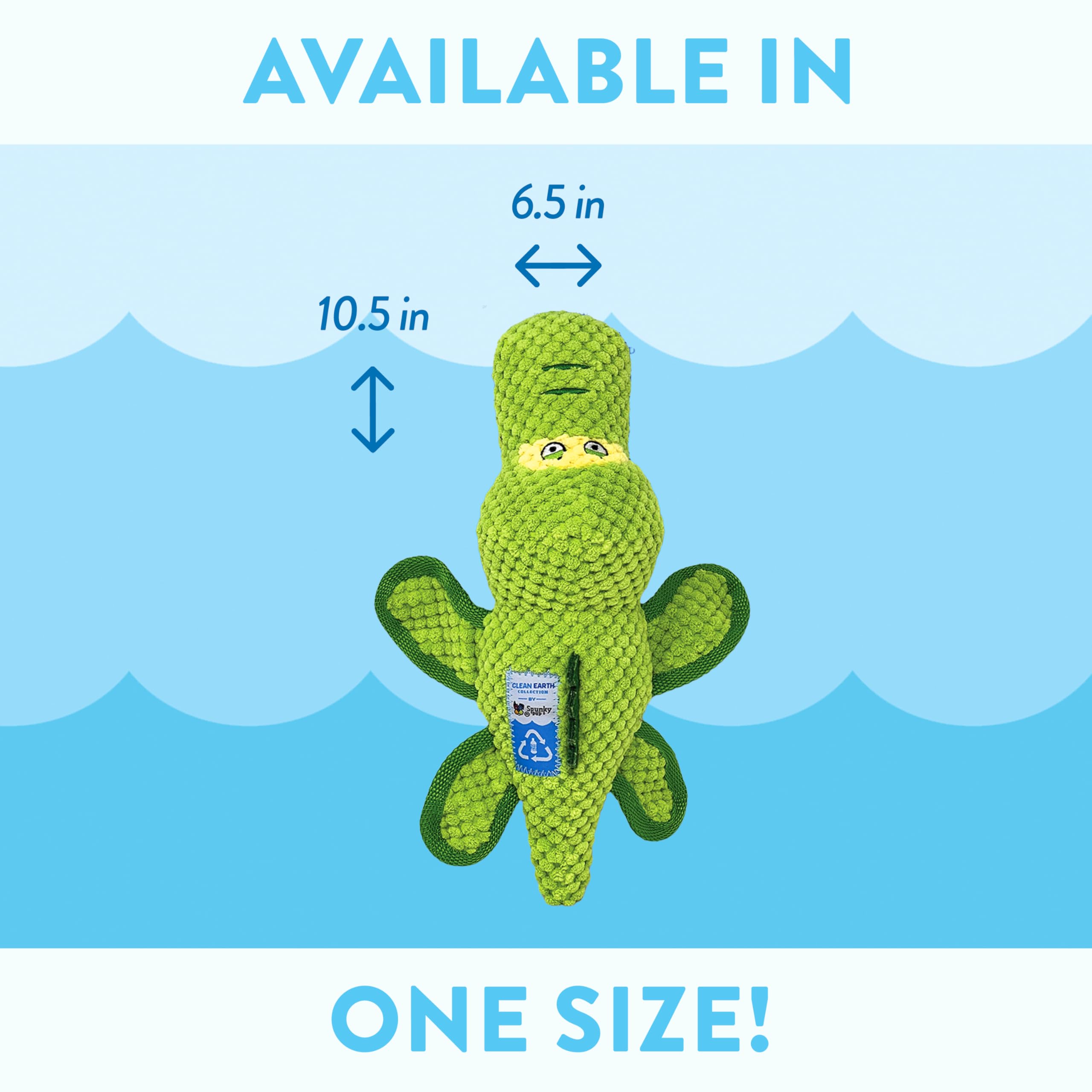 Spunky Pup Clean Earth Gator eco-label signaling recyclability