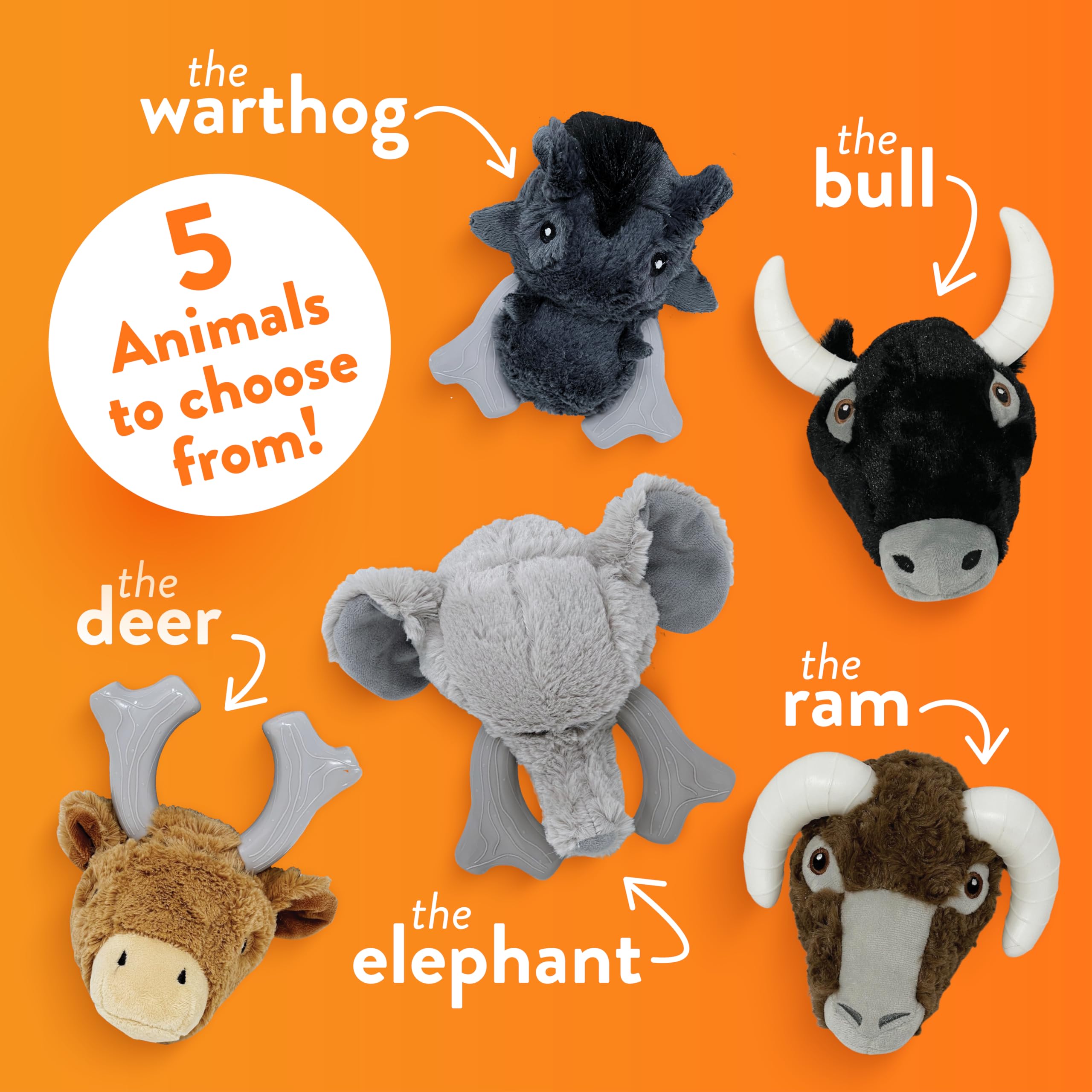 Spunky Pup Knucklehead 2-in-1 plush and chew toy satisfies tough chewers and reduces boredom.