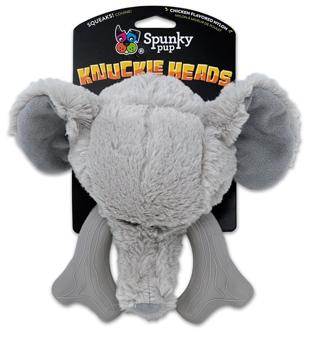 Spunky Pup Knucklehead durable dog toy in elephant shape for aggressive chewers.