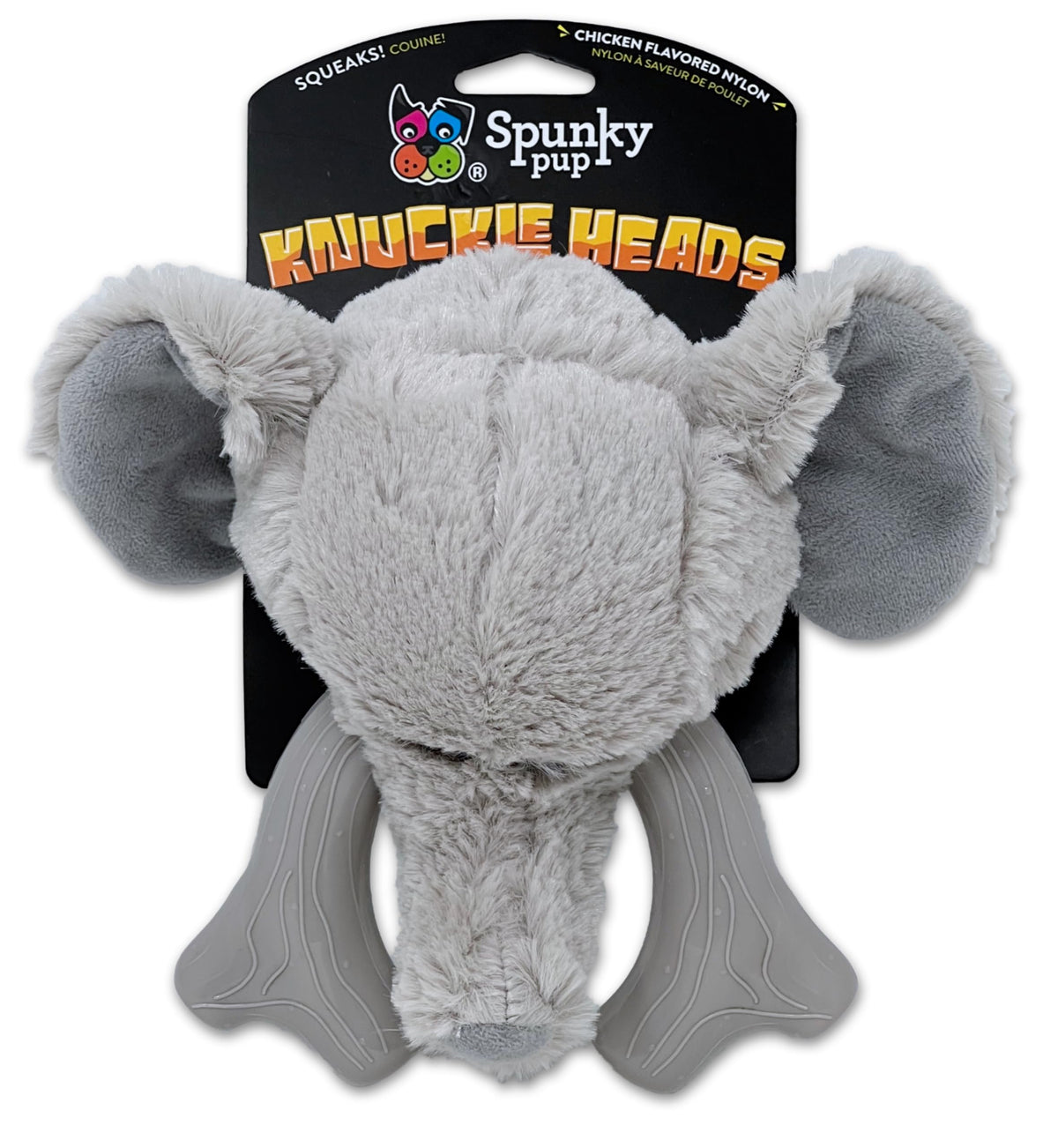 Spunky Pup Knucklehead durable dog toy in elephant shape for aggressive chewers.