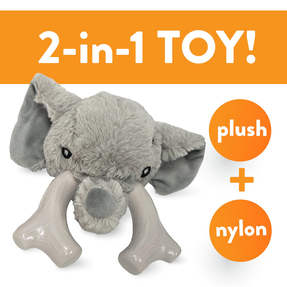 Spunky Pup Knucklehead built-in squeaker boosts interactive play and engagement.
