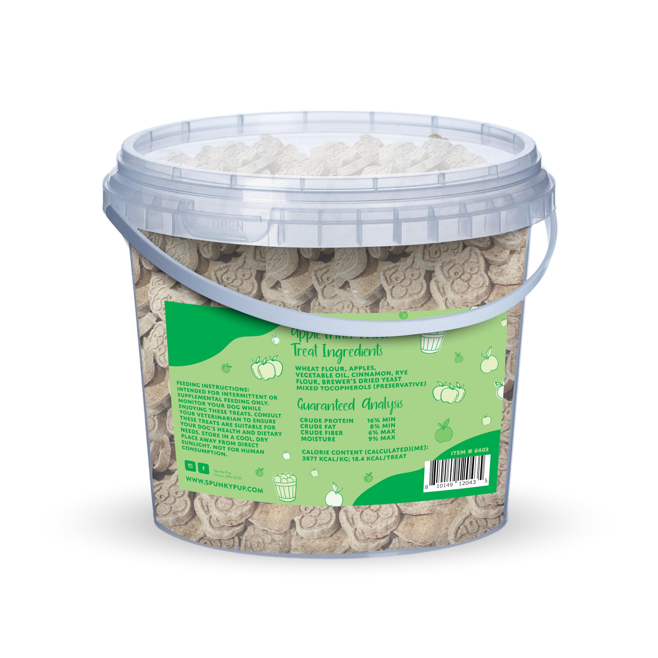 Spunky Pup on-the-go treats—durable bucket for travel rewards.