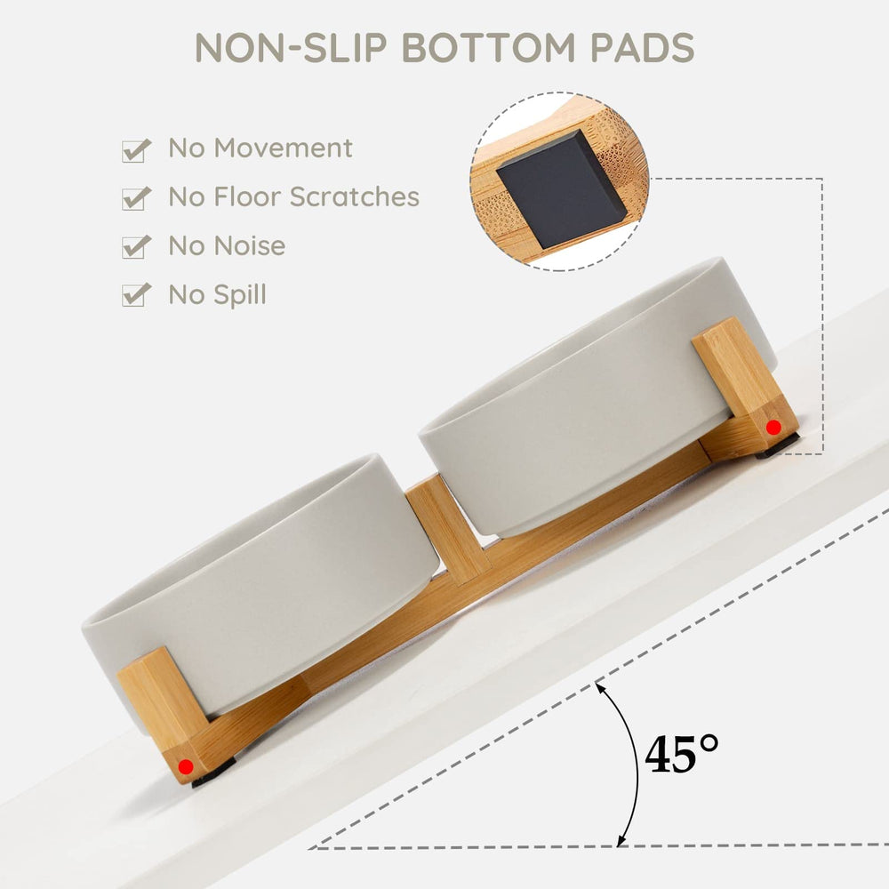 SPUNKYJUNKY ergonomic height supports comfortable meals for small pets.