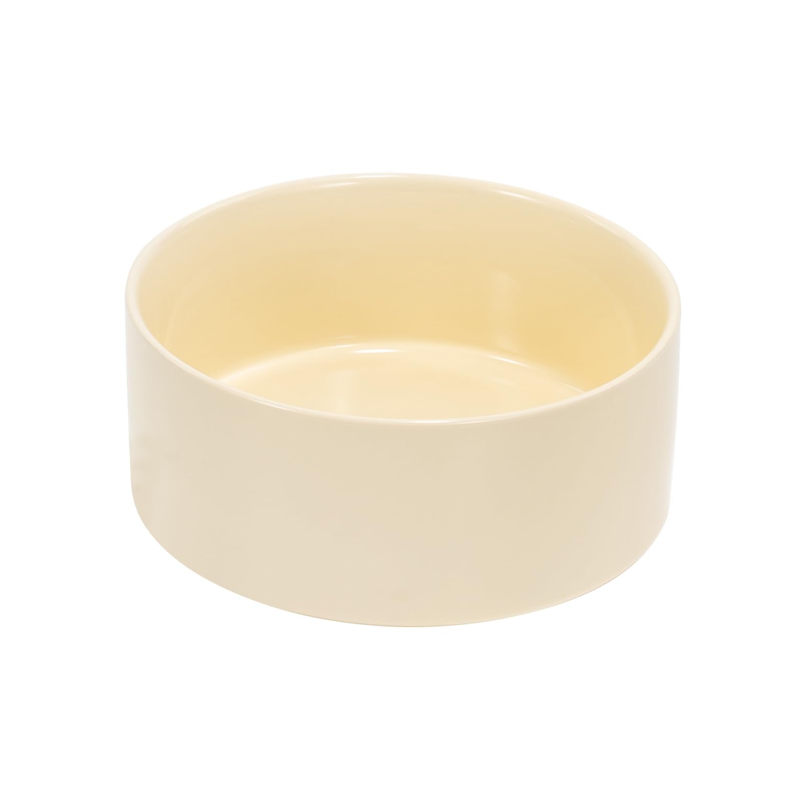 SPUNKYJUNKY 60oz ceramic dog-cat bowl beige lifestyle shot in modern home.
