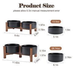 SPUNKYJUNKY acacia wood stand supports a raised feeding position with durable stability.