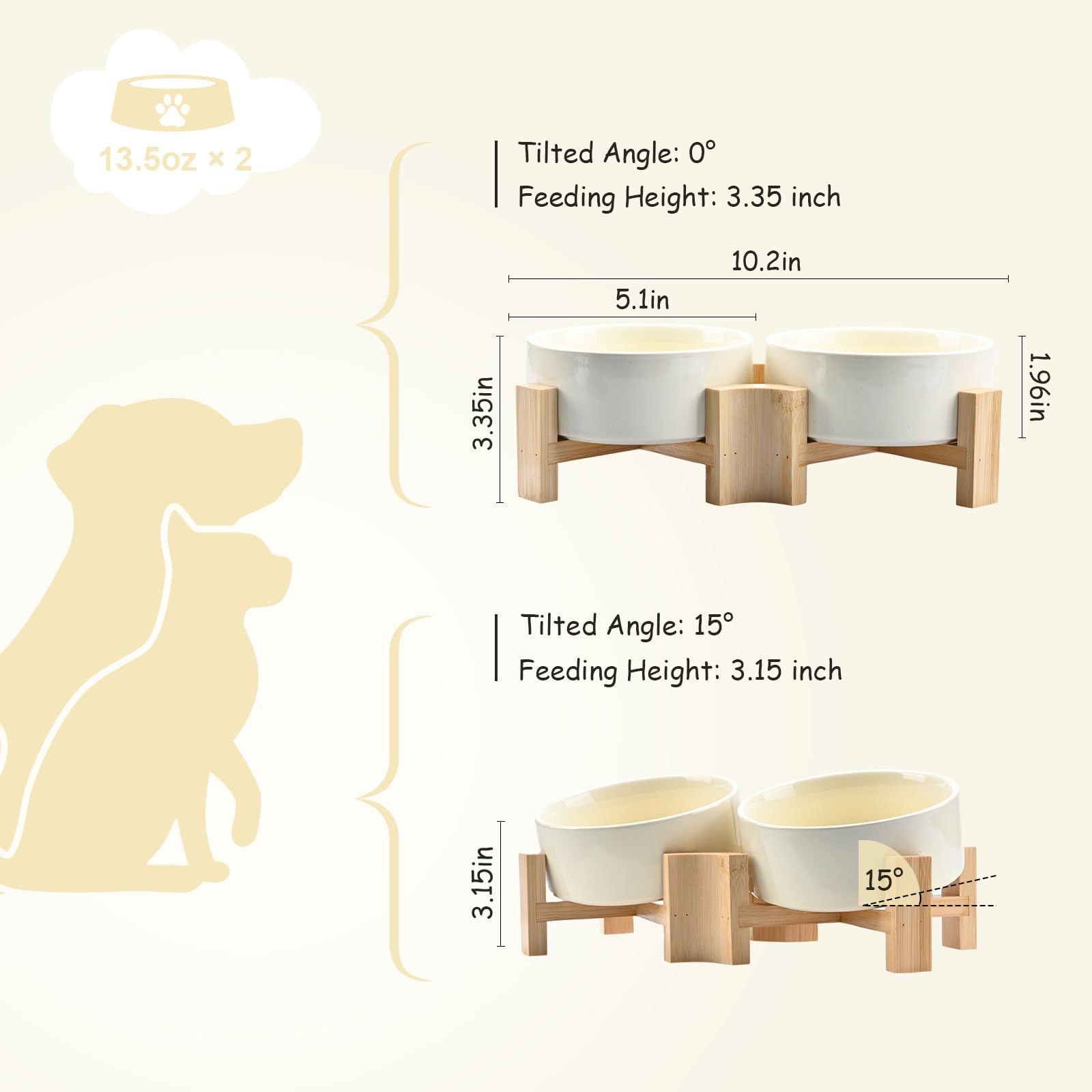SPUNKYJUNKY bowl capacity 13-5oz ideal for cats and small dogs.