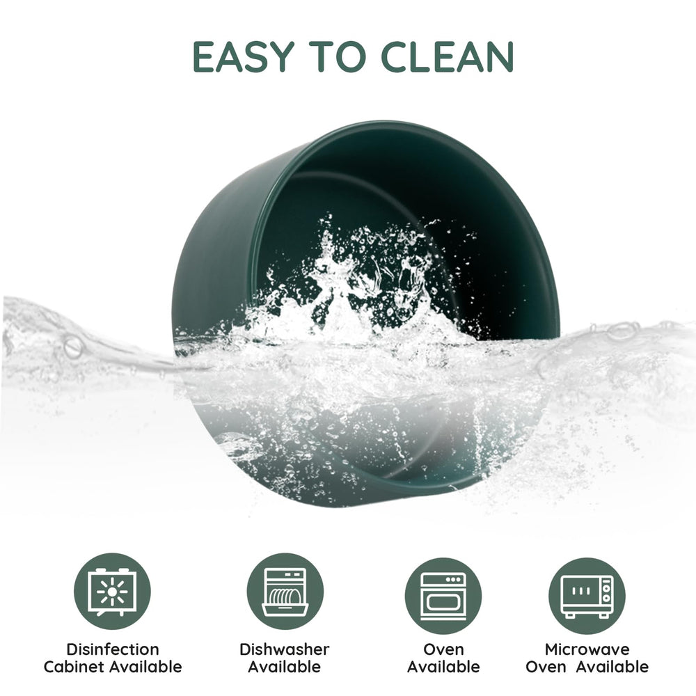 SPUNKYJUNKY ceramic bowl set is dishwasher-safe for quick weekly cleaning.