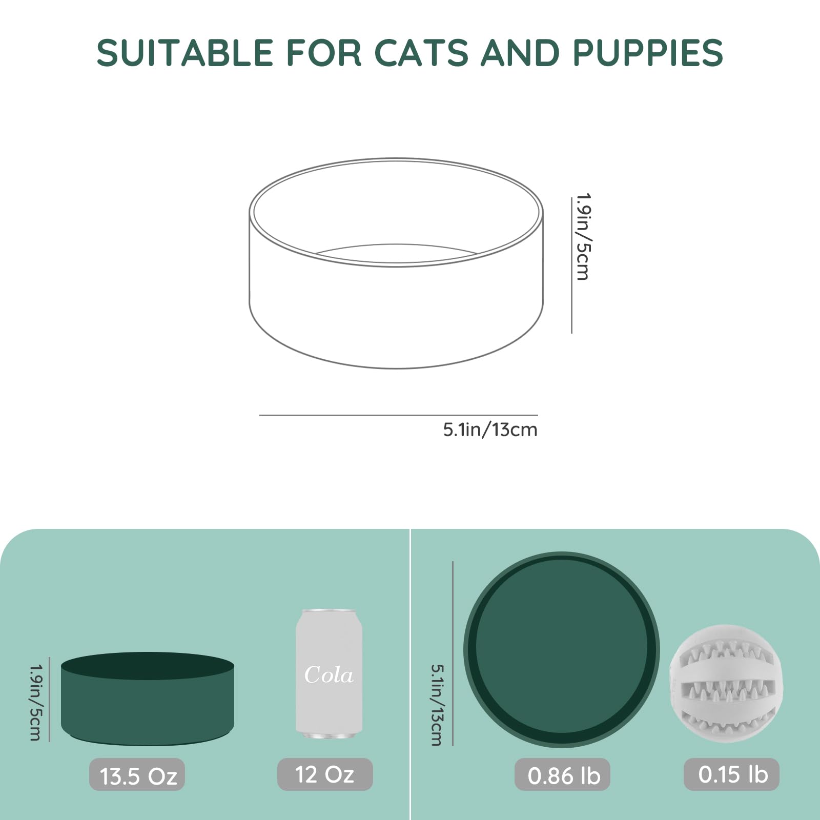 SPUNKYJUNKY ceramic bowl surface is easy to clean and wipe down after feeding.