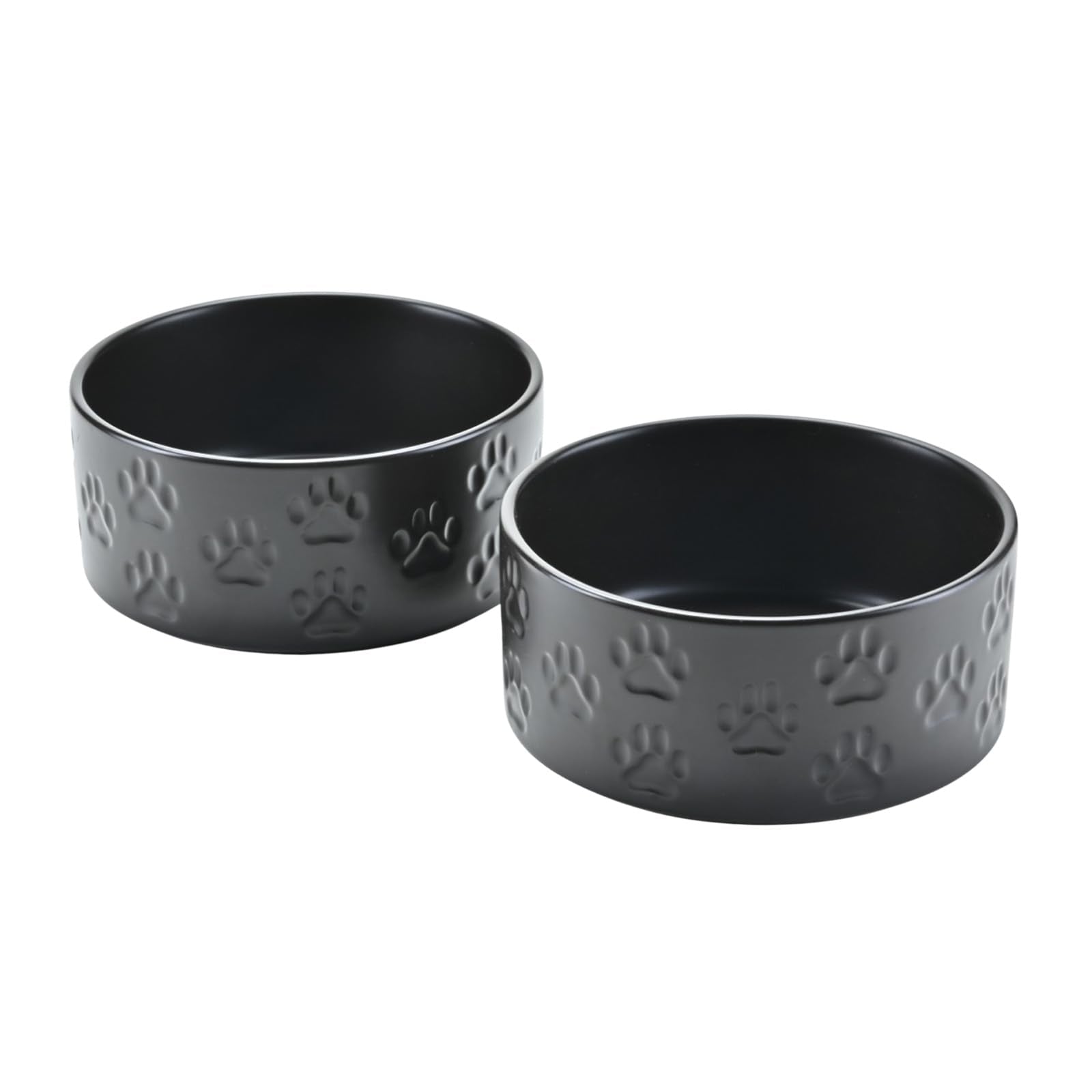 SPUNKYJUNKY ceramic bowls pair in 5.1-inch size, ideal for small pets' meals.