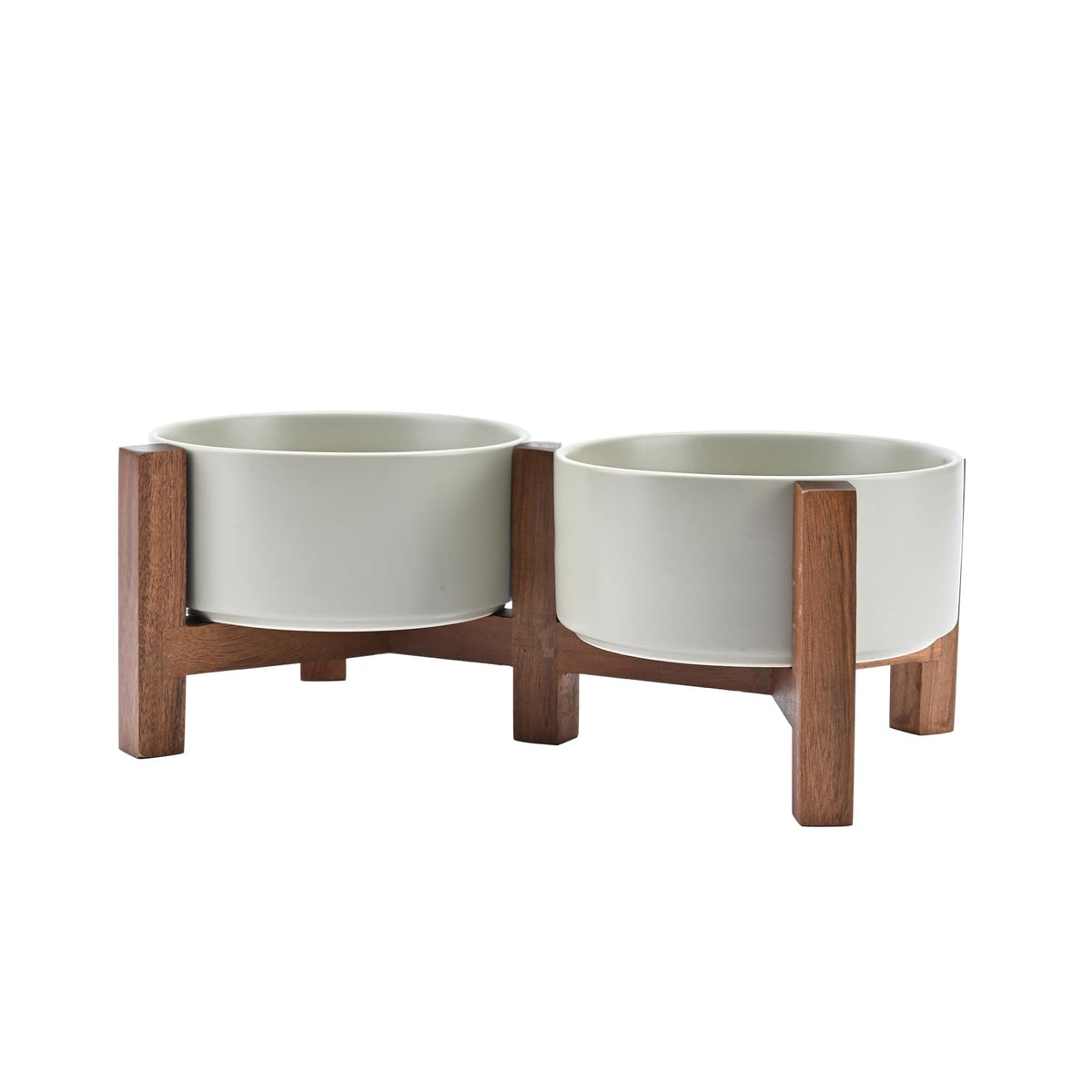 SPUNKYJUNKY ceramic dog bowl gray with smooth surface for easy cleaning.