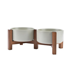 SPUNKYJUNKY ceramic dog bowl gray with smooth surface for easy cleaning.