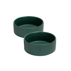 SPUNKYJUNKY ceramic dog bowl green 2-pack with stable base for mess-free meals.
