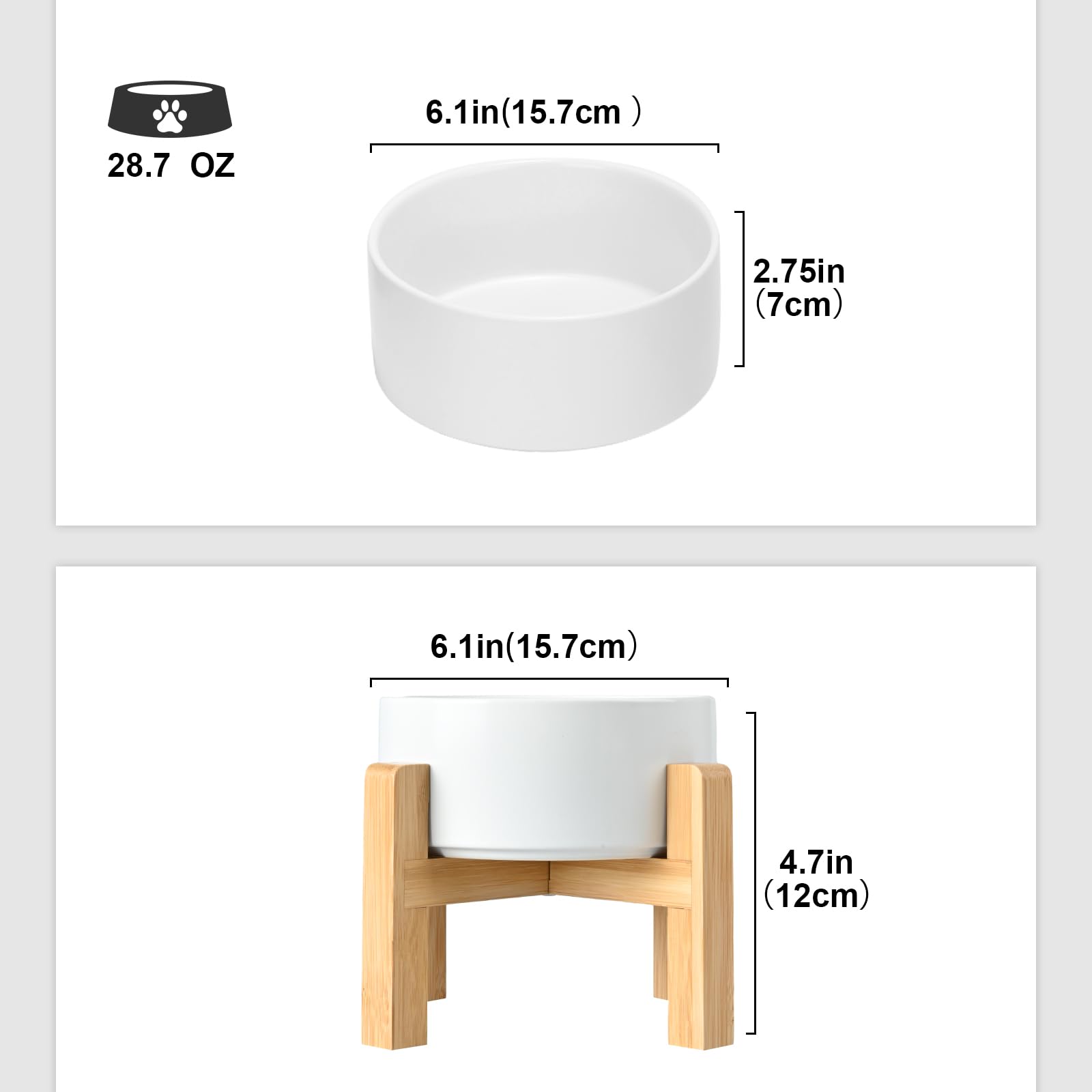 SPUNKYJUNKY elevated bowls on sturdy wooden stand with anti-slip pads.
