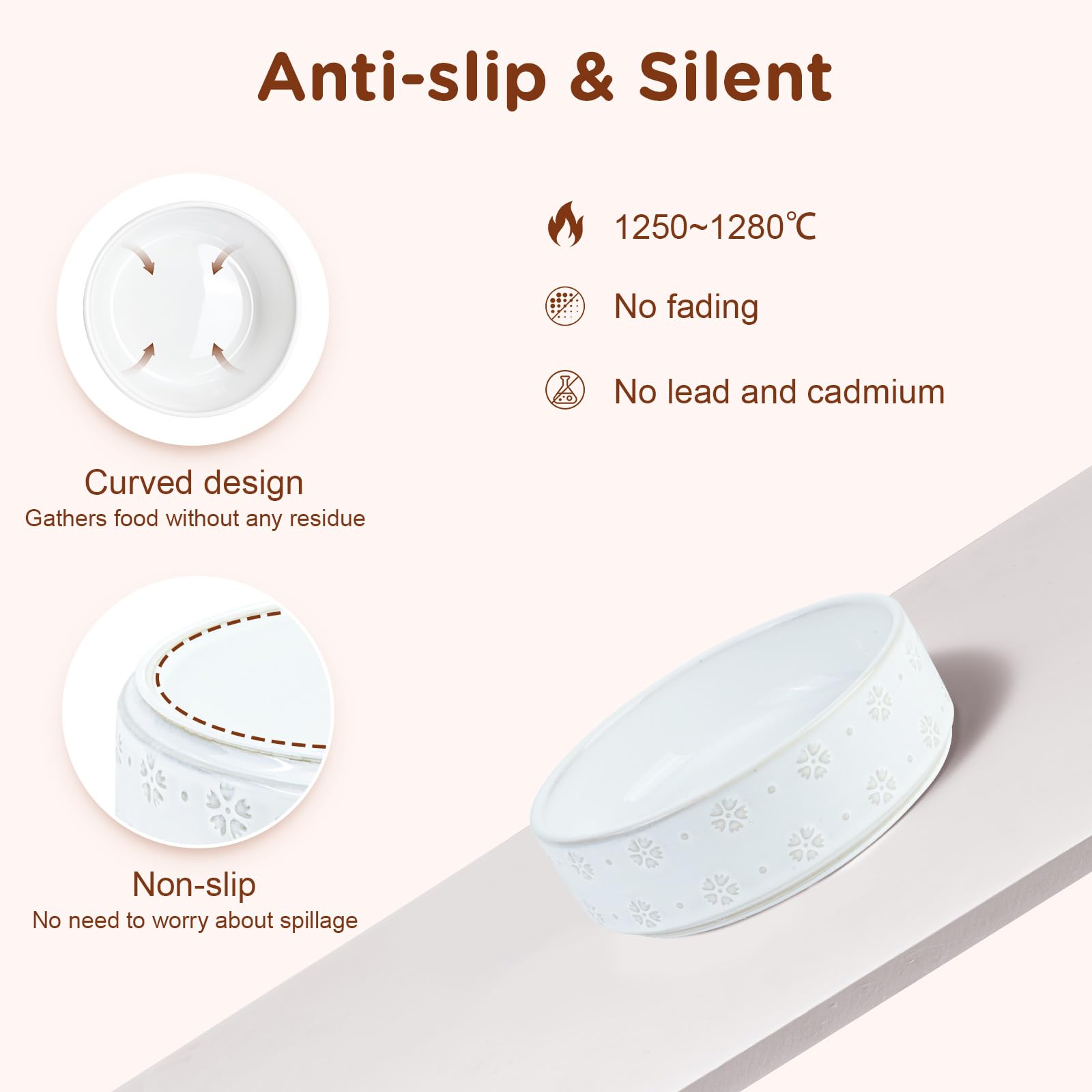 SPUNKYJUNKY easy-clean ceramic bowl allows quick wipe-down after meals.