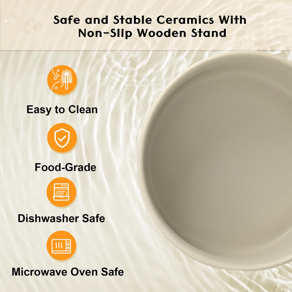 SPUNKYJUNKY two-bowl set works with dry and wet foods and snacks