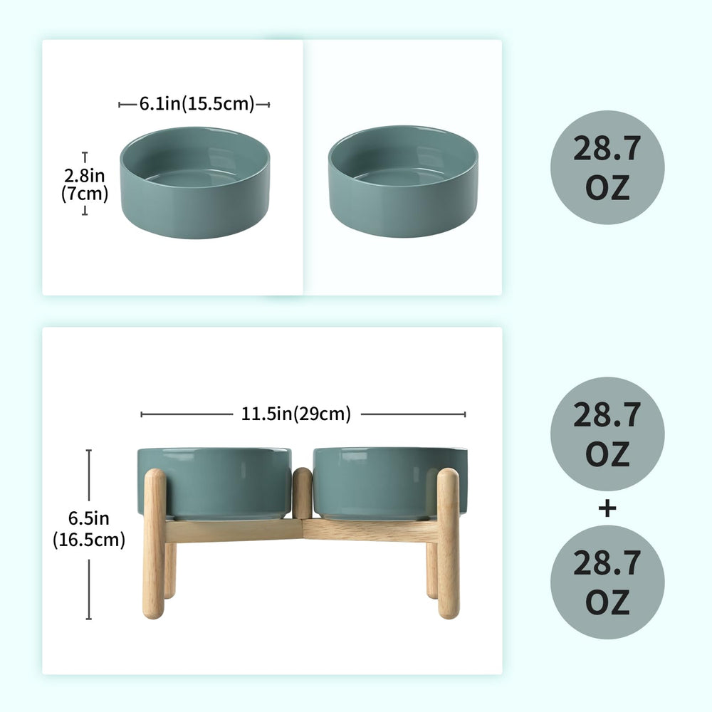SPUNKYJUNKY wooden stand elevates feeding and reduces spills for a stable experience