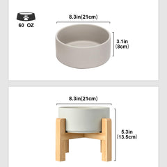 SPUNKYJUNKY wooden stand with anti-slip pad keeps bowls stable during meals