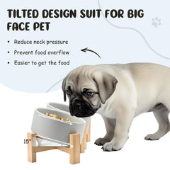 SPUNKYJUNKY wooden stand with non-slip base keeps meals tidy