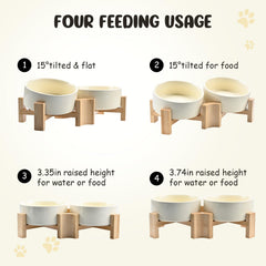 SPUNKYJUNKY wooden stand with non-slip base keeps meals steady.