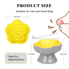 S&Q'S CERAMICS elevated cat bowl design supports neck comfort during meals
