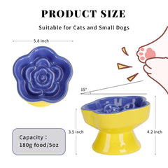 S&Q'S CERAMICS plum-blossom blue design side view highlights artistic flower shape.