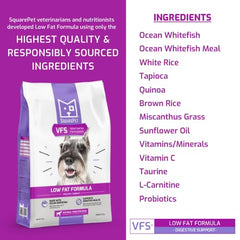 SquarePet VFS proprietary dietary fiber blend supports digestive health.
