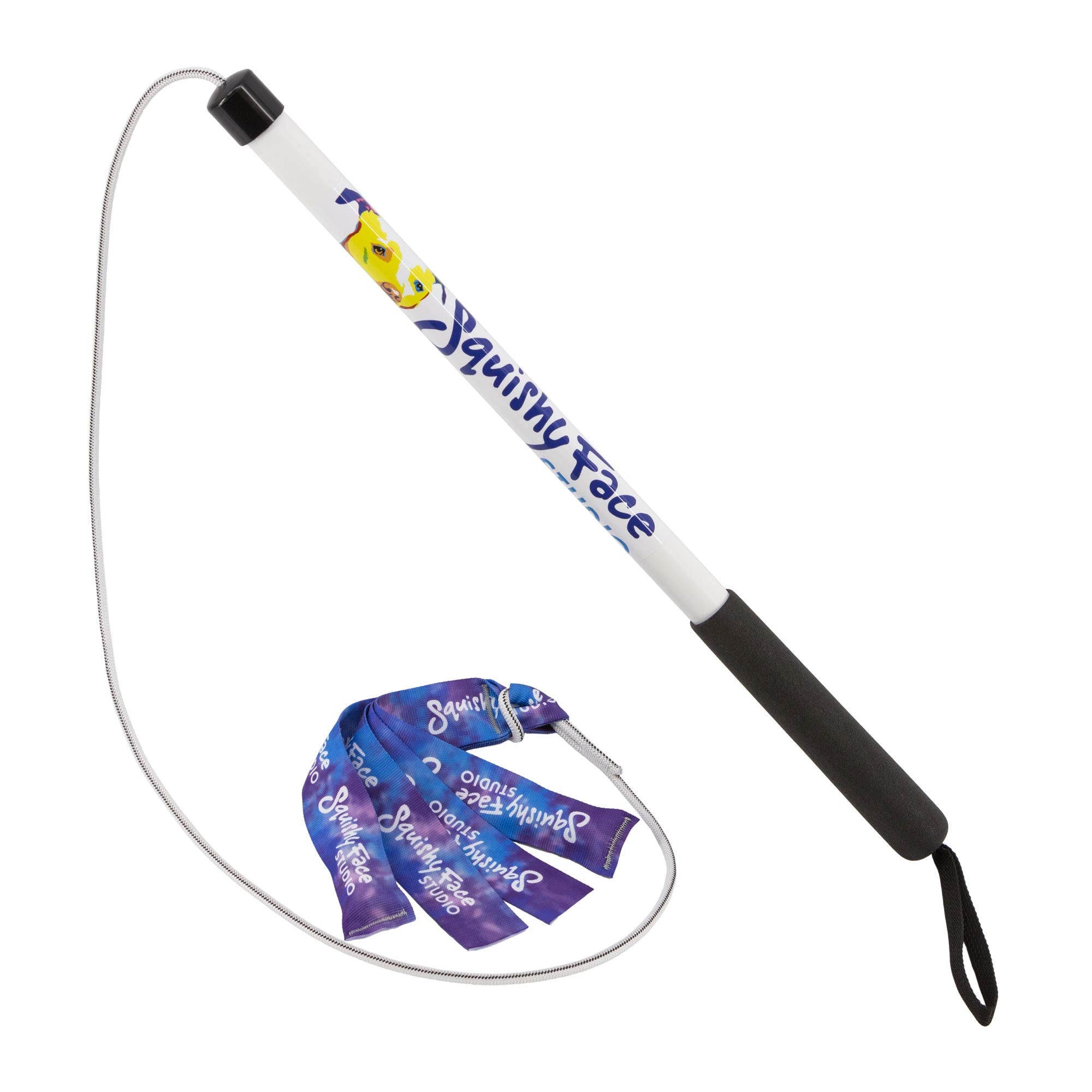 Squishy Face Studio Flirt Pole V2 with lure demonstrates durable dog exercise.
