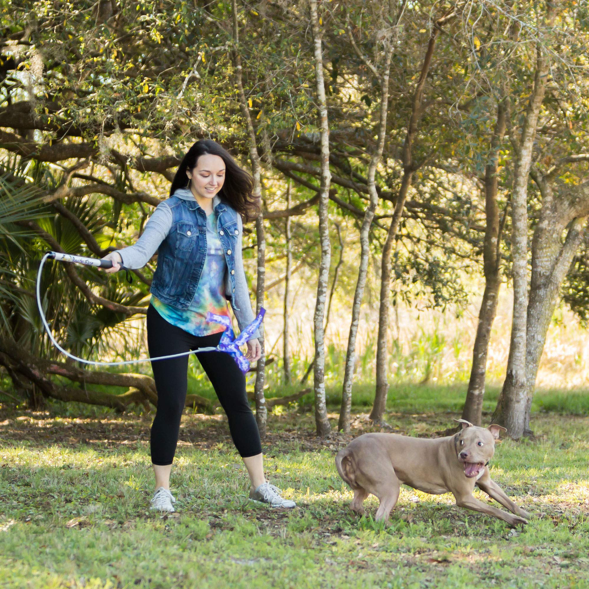 Squishy Face Studio Flirt Pole V2 soft-grip handle for comfortable outdoor workouts.