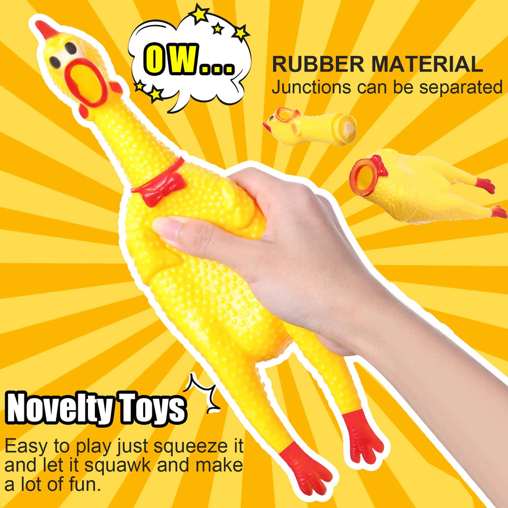 Sratte screaming chicken 12 inch yellow durable chew toy