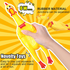 Sratte screaming chicken 12 inch yellow durable chew toy