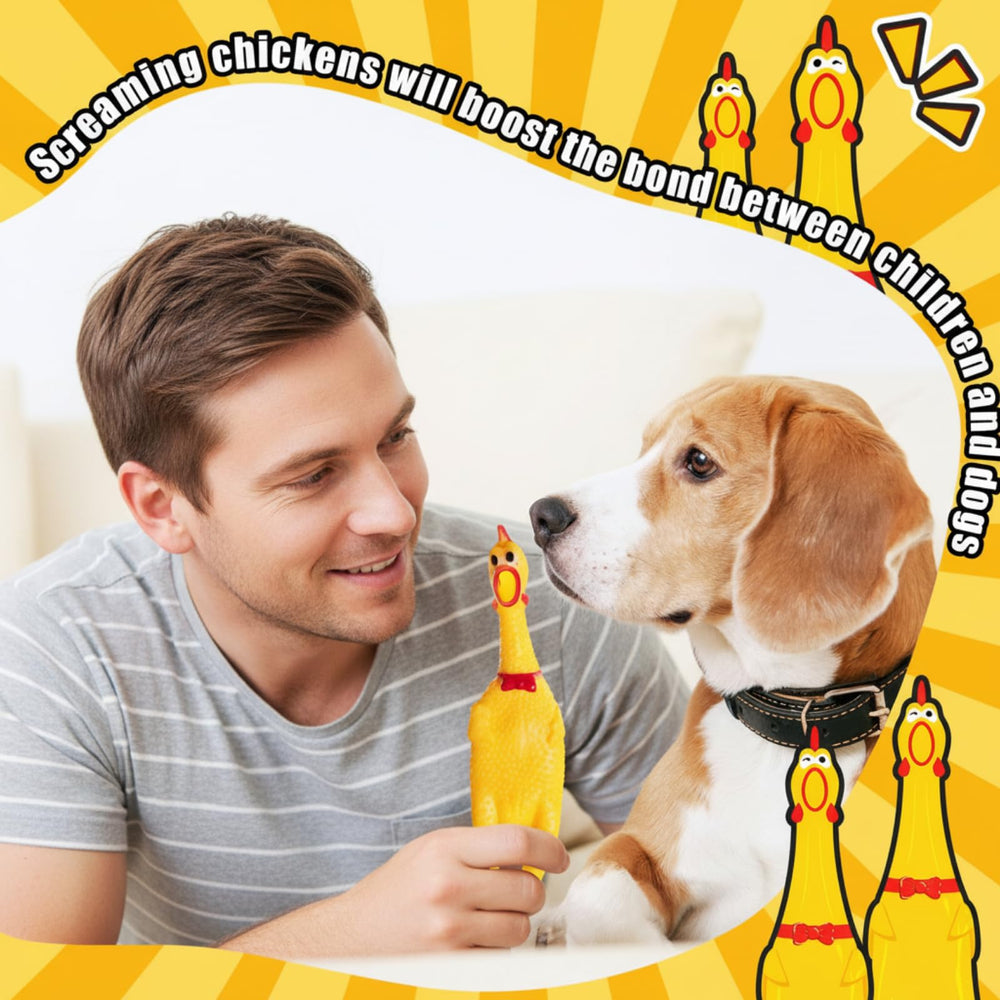 Sratte durable rubber chicken for pets to chew and play