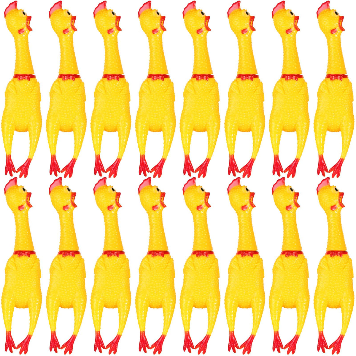 Sratte screaming chicken toy pack—six yellow squeaky toys for stress relief and play